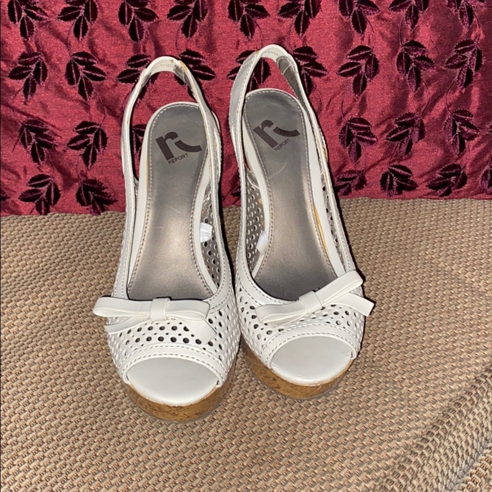 Platform wedge peep toe sandals